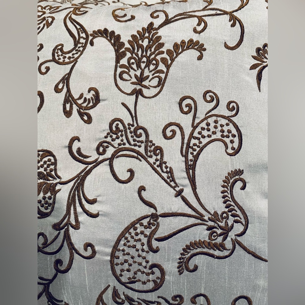 Silk Embroidered Pillows, Feather and Poly Filled - Picture 4 of 13